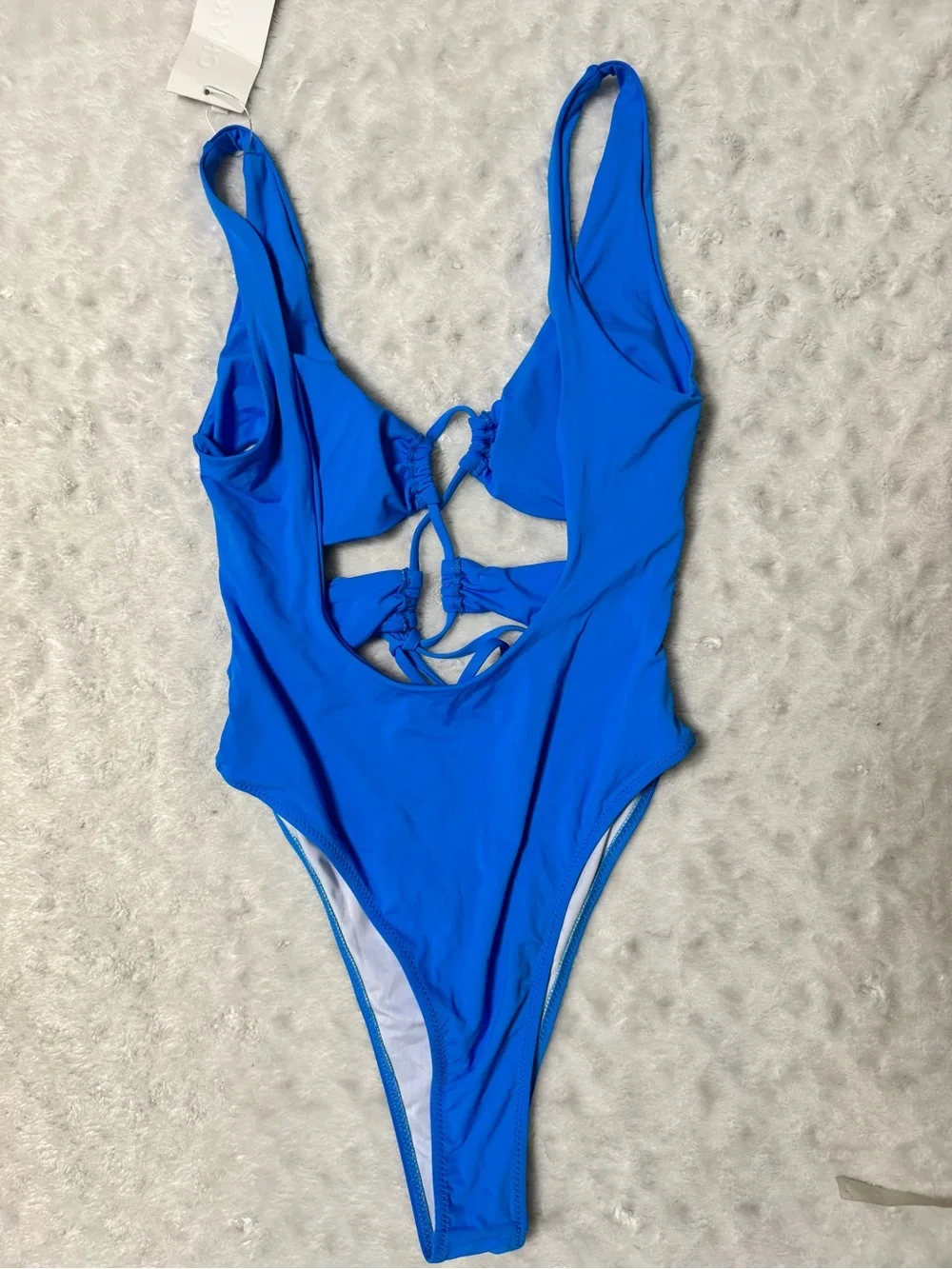 NWT- CHYRII Women's Sexy Cutout Lace Up Backless High Cut One Piece Swimsuit